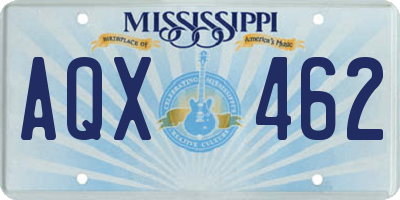 MS license plate AQX462