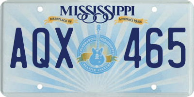 MS license plate AQX465