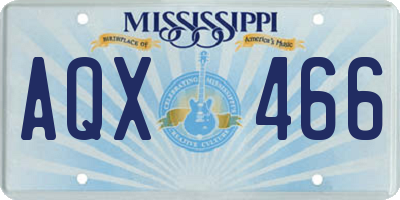 MS license plate AQX466