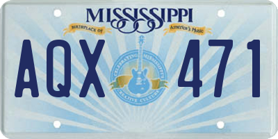 MS license plate AQX471