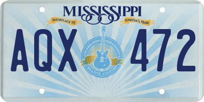 MS license plate AQX472