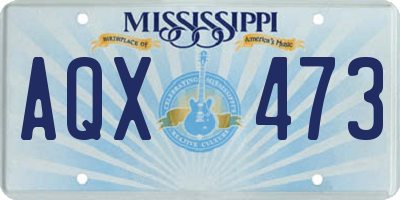 MS license plate AQX473