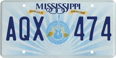 MS license plate AQX474
