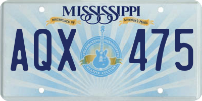 MS license plate AQX475