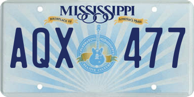 MS license plate AQX477