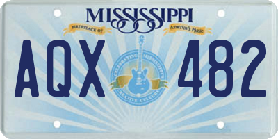 MS license plate AQX482