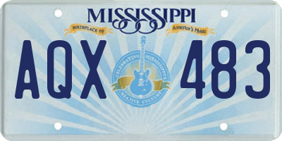 MS license plate AQX483