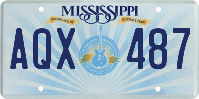 MS license plate AQX487