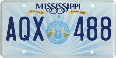 MS license plate AQX488