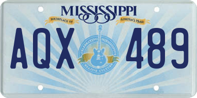 MS license plate AQX489