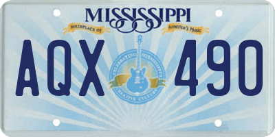 MS license plate AQX490