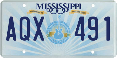 MS license plate AQX491