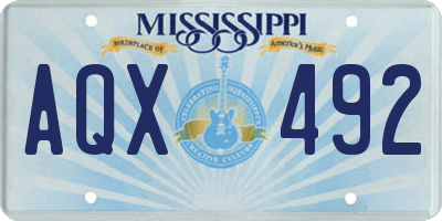 MS license plate AQX492