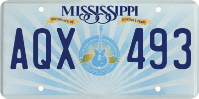 MS license plate AQX493