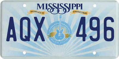 MS license plate AQX496