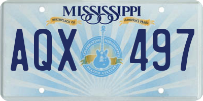 MS license plate AQX497