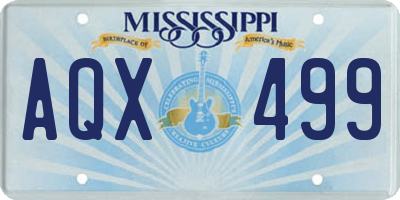 MS license plate AQX499