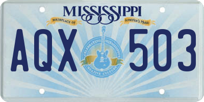 MS license plate AQX503