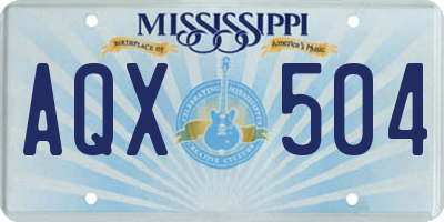 MS license plate AQX504