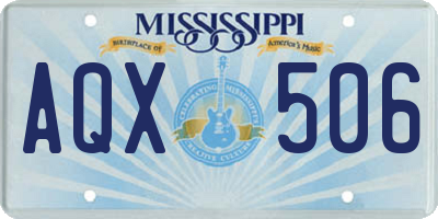 MS license plate AQX506