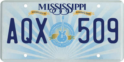 MS license plate AQX509
