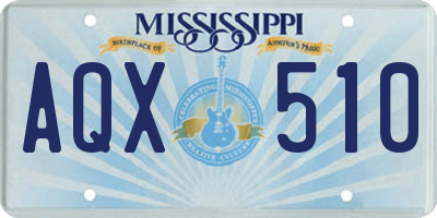 MS license plate AQX510
