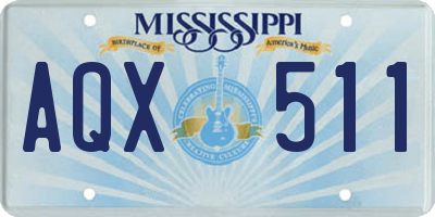 MS license plate AQX511