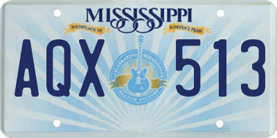 MS license plate AQX513