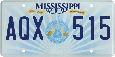 MS license plate AQX515
