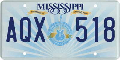 MS license plate AQX518