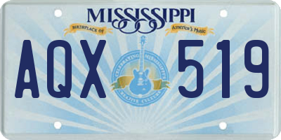 MS license plate AQX519