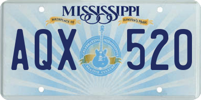 MS license plate AQX520
