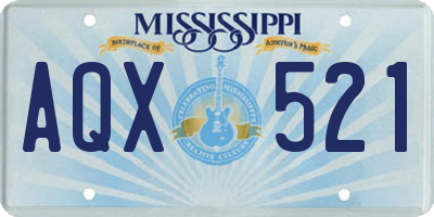MS license plate AQX521