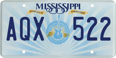 MS license plate AQX522