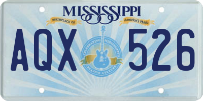 MS license plate AQX526