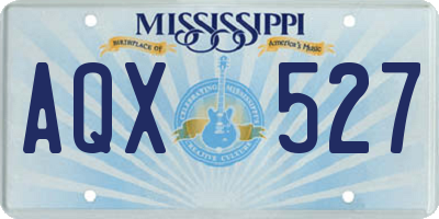 MS license plate AQX527