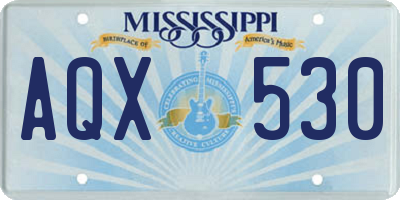 MS license plate AQX530
