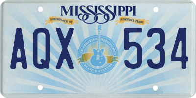 MS license plate AQX534