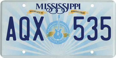 MS license plate AQX535