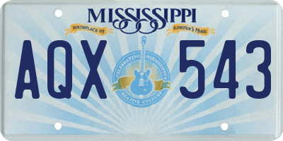 MS license plate AQX543