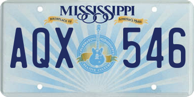 MS license plate AQX546
