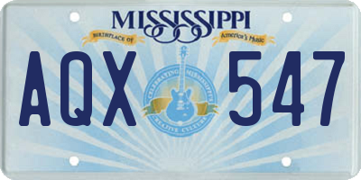 MS license plate AQX547