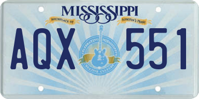 MS license plate AQX551
