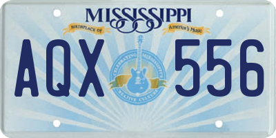 MS license plate AQX556