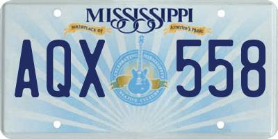 MS license plate AQX558