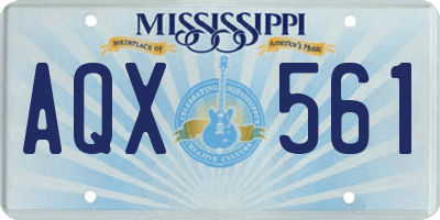 MS license plate AQX561