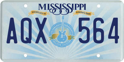 MS license plate AQX564