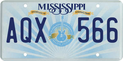 MS license plate AQX566