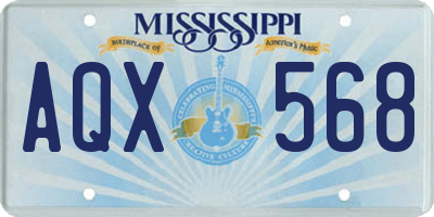 MS license plate AQX568