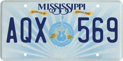 MS license plate AQX569
